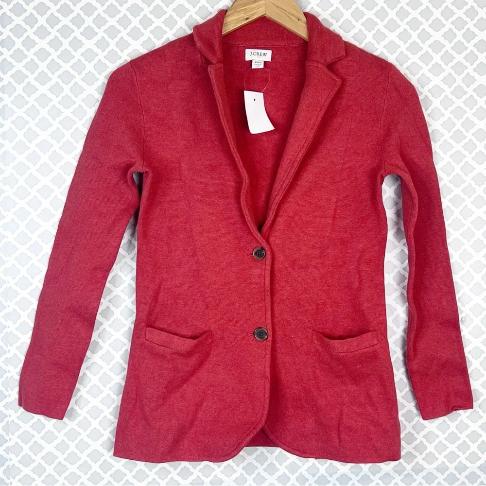 NWT J. Crew Factory Two Button Sweater Blazer in Heather Brick